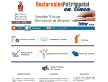 Tablet Screenshot of declaracionpatrimonial.sinaloa.gob.mx